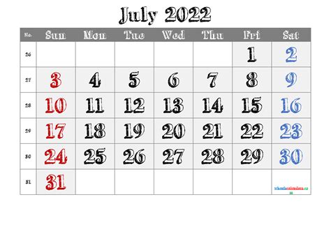 July 22 Calendar 2022
